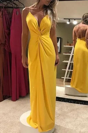 twisted waist mango yellow backless prom dress twisted waist mango yellow backless prom dress